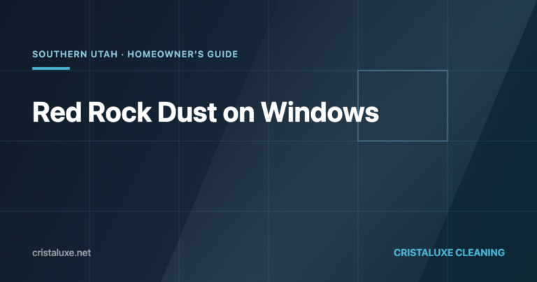 Red rock dust on windows in Southern Utah
